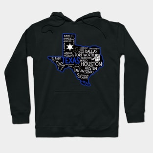 Laredo Texas cute map Houston San Antonio Dallas Austin Fort Worth El Paso Hoodie